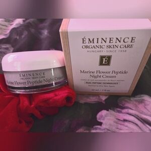 Eminence Organic Marine Flower Peptide Night Cream Frosted Glass Jar